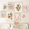 Flowers Market Lemon Orange Peach Fruit Posters and Prints Wall Art Canvas Painting Hotel Cafe Pictures Interior Room Home Decor