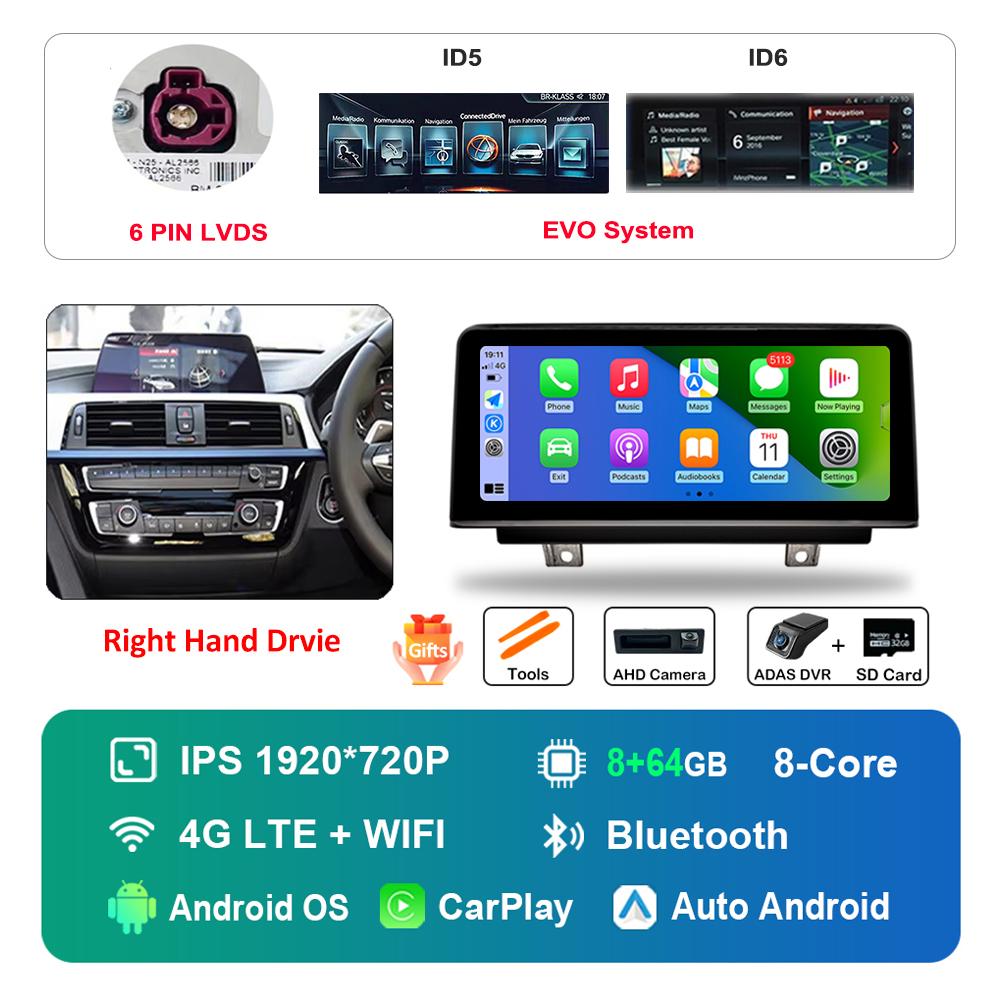 10.25 Inch Right Hand Drvie for BMW 3 /4 Series F30 F31 F32 F33 F34 F36 2013 - 2018 NBT EVOAndroid Car Radio Multimedia Player