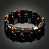 Double Hematite Tiger's Eye Bracelets Men Tiger Eye & Hematite Charm Bracelets for Women Natural Energy Stone Bracelet Jewelry
