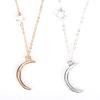 Moon Star Pendant Necklace Choker Necklace Gold Silver Long Chain Women Jewelry
