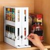 Large Capacity 2 Layer Spice Storage Rack 90-Degree Rotation Spice Organizer  Kitchen