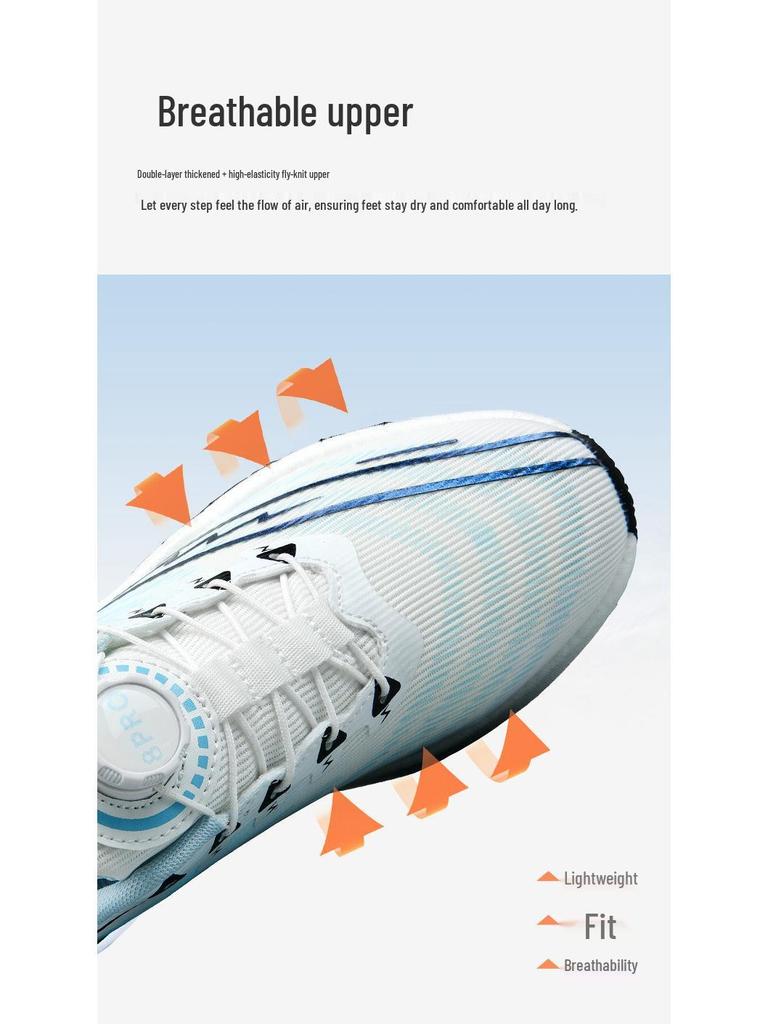 Red Rabbit 8Pro Carbon Fiber Running Shoes with Shock Absorption & Rotary Buckle for Men, Women, Teens, and Students