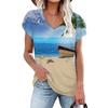 Camicette 2023 Estate Manica Corta T-Shirt da Spiaggia Moda Donna Streetwear Stampa T-shirt Girocollo T-shirt Ampia Abbigliamento Elegante 25702