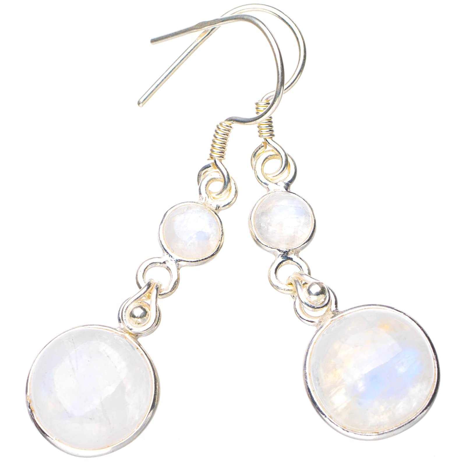 

StarGems® Natural Moonstone Handmade 925 Sterling Silver Earrings 1.75 E5637