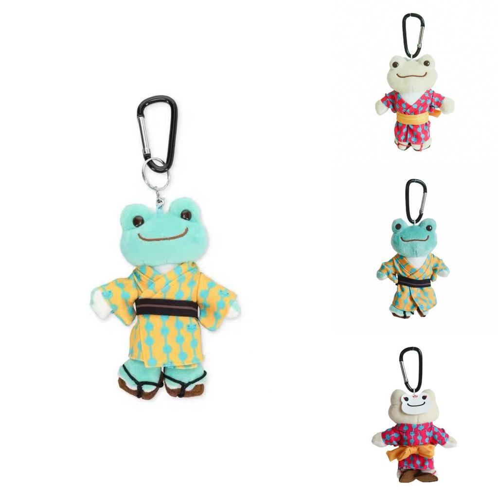 Cute Kimono Smiling Big Eyes Frog Plush Toy Keychain Pendant For Backpack And Gift