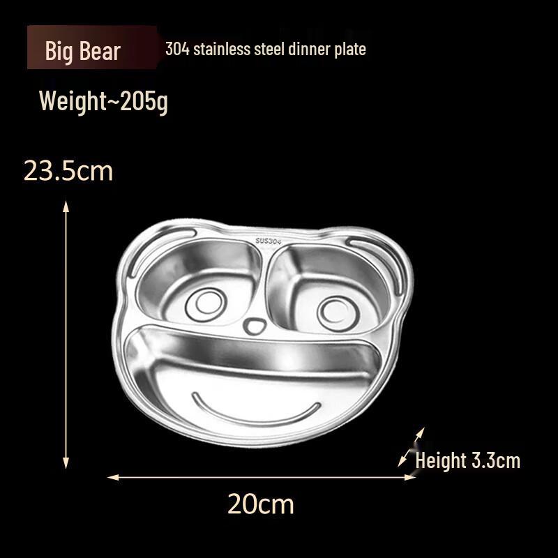 Qianxing 304 Stainless Steel Kids  Cartoon Lunch Plate Set