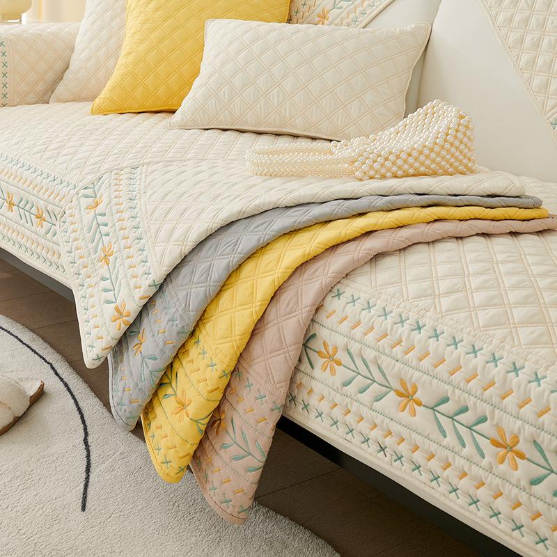 Small Fresh Sofa Cushion, Universal In All Seasons, Cotton Log Wind, Simple Cover, Backrest Towel, Cover Cloth, Non-Slip New