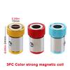 1/3PC Universal 1/4 Batch Head Colored Magnetic Coil Metal Screwdriver Head Positioning Magnetizer Electric Tool Accessory Set