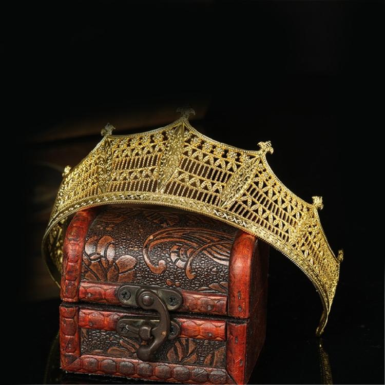 Unisex Metal Crown Adult Arabian Style Crown for Performances Makeup Headpieces