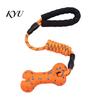 Heavy Duty Dog Pull Toys ETPU Bone Chew Toy, with Braided Rope, Foam Handle, Interactive Tug of War Pet Teeth Cleaning for Medium Large Breed