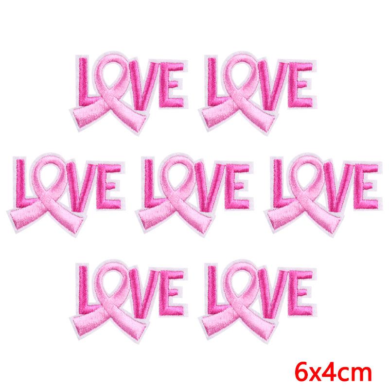 10PCS Wholesale Pink Bow Crown Lips Embroidery Patches For Clothing DIY Thermoadhesive Patches On Clothes Iron On Patch Backpack
