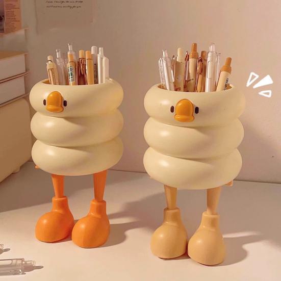Pen Holder Cartoon Style Ice Cream Duck Shape Pen Organizer Large