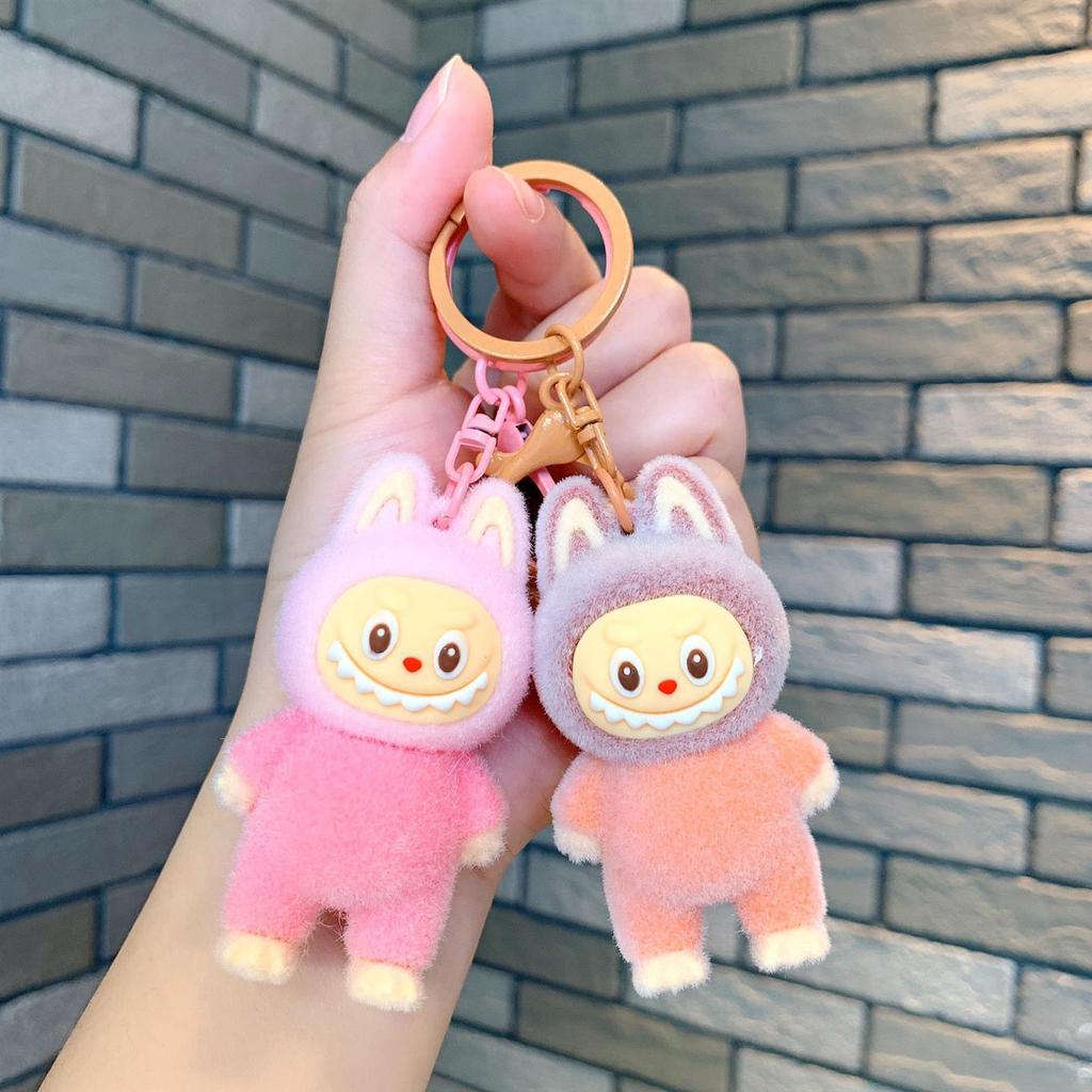 Kūrybingas animacinis drobės aksomo raktų pakabukas didelis porinis mielas kuprinės pakabukas lėlė dovana