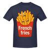 French Fries Fast Food Pun Moistureabsorbing And Breathable Tshirt Distressed Retro Youthful Feeling Tee