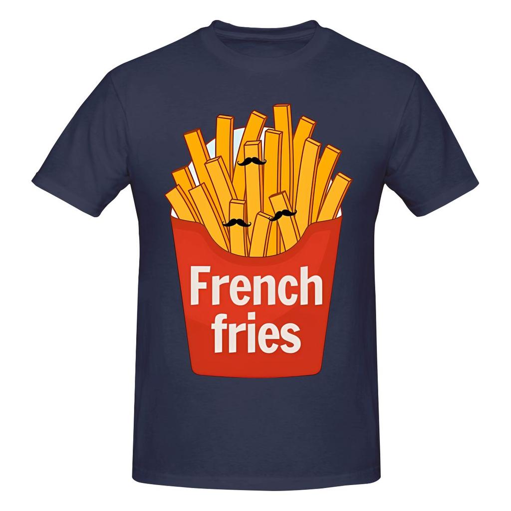 French Fries Fast Food Pun Moistureabsorbing And Breathable Tshirt Distressed Retro Youthful Feeling Tee