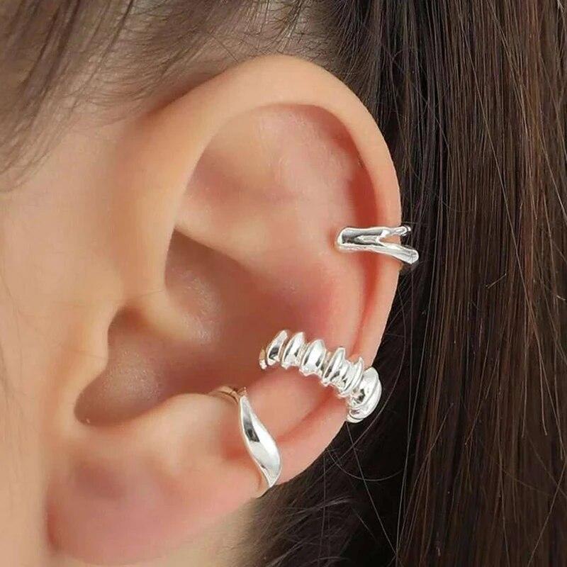 3 PCS Small Pearl Clip-On Earrings Shiny CZ Stone Classic Silver Gold-color Simple Style Daily Wear Party Jewelry For Woman