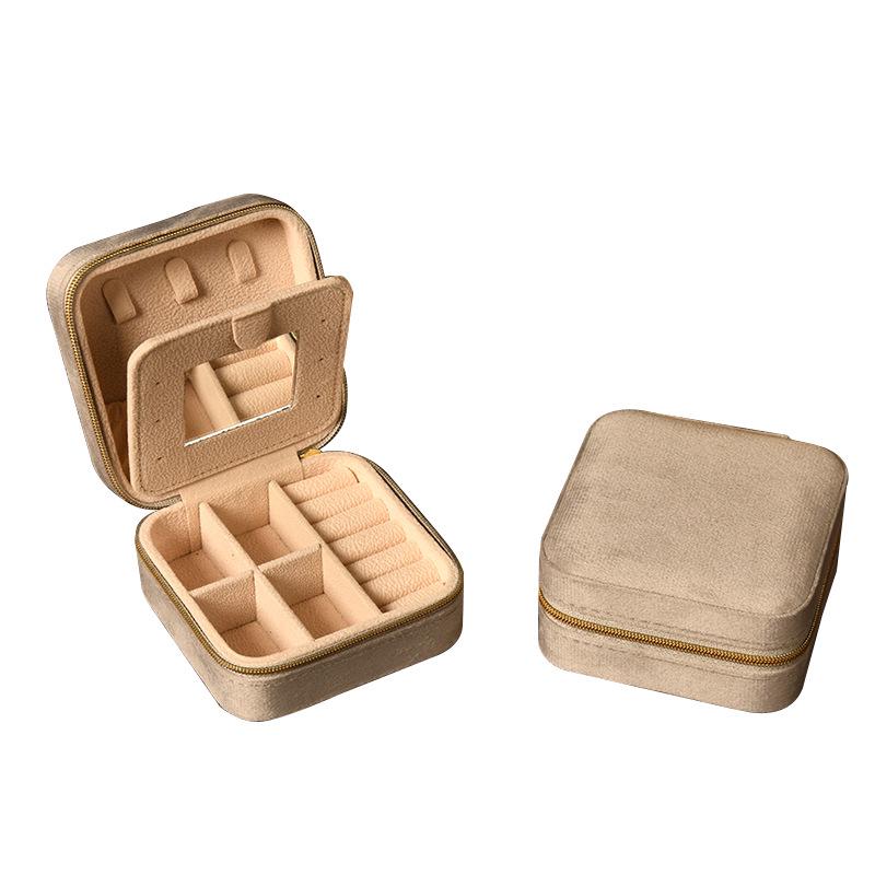INS Round Mini Travel Jewelry Gift Box: Compact Ring Storage Case