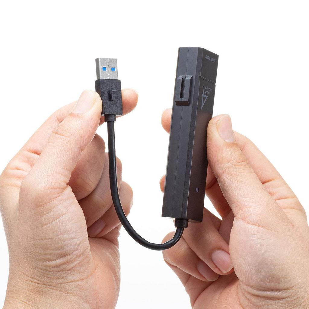 Sanwa Supply USB Gen 1 USB Combo 4 Bus 3.1 + 2.0 Hub, Ports, Powered, Black, USB-3H421BK