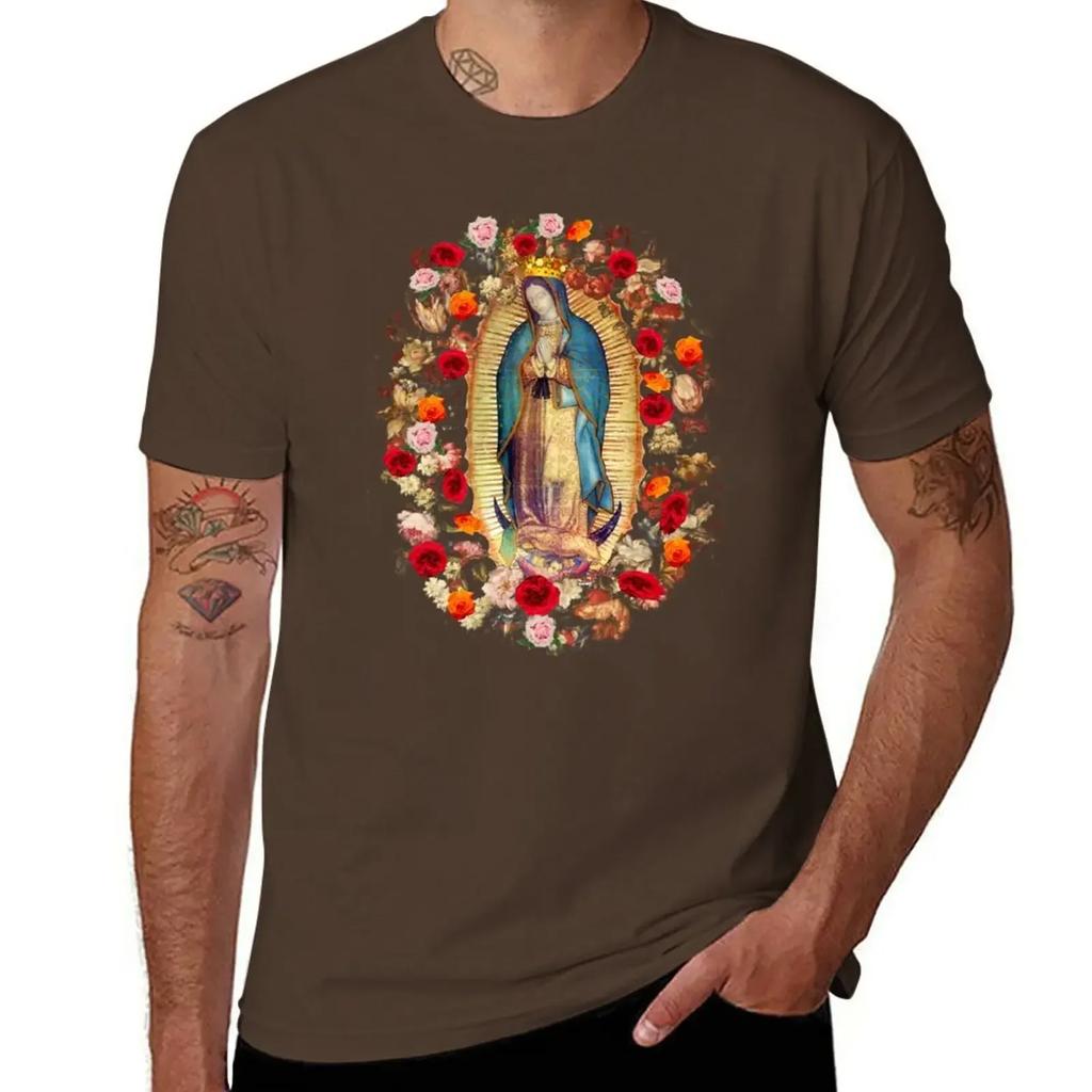 Our Lady of Guadalupe Mexican Virgin Mary Mexico Catholic Saint T-Shirt plain anime clothes plain white t shirts men