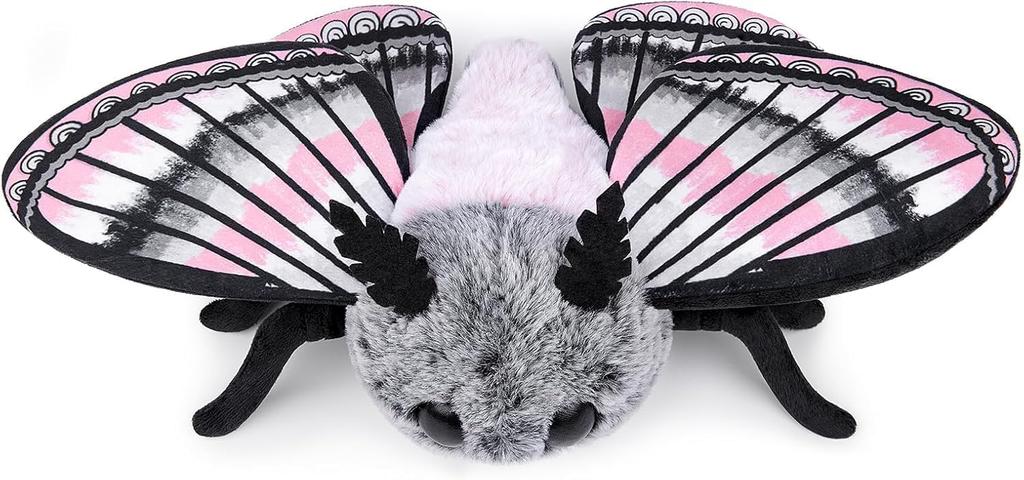 ZHONGXIN MADE Cute Moth Plush Toy, 11-inch Gray Moth Stuffed Animal, Handmade Large Moth Insect Plush Model Toy, Unique Kids Plush Toy Gift Collection