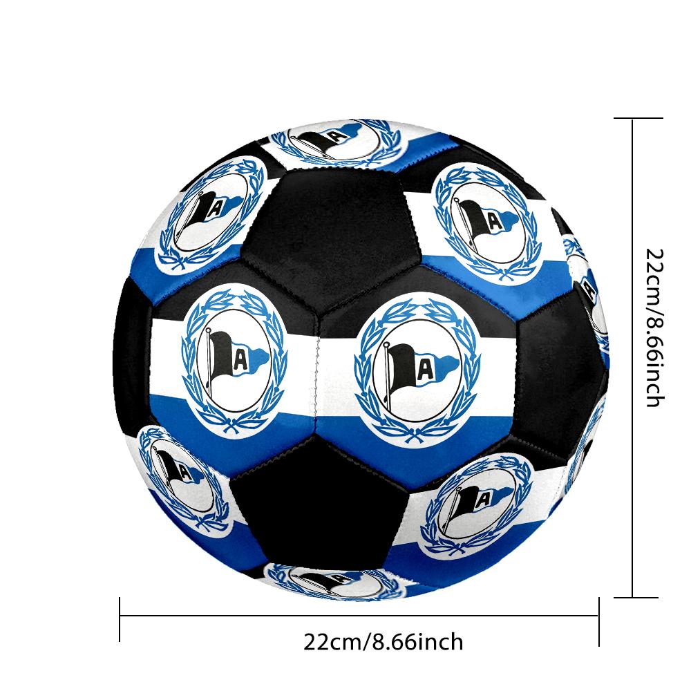 TAGLIA 5 Pallone da Calcio DSC Arminia Bielefeld Colorato Per Tutte le Età Cucito a Macchina PVC Pronto per la Competizione Resistente Ad Alto Rimbalzo