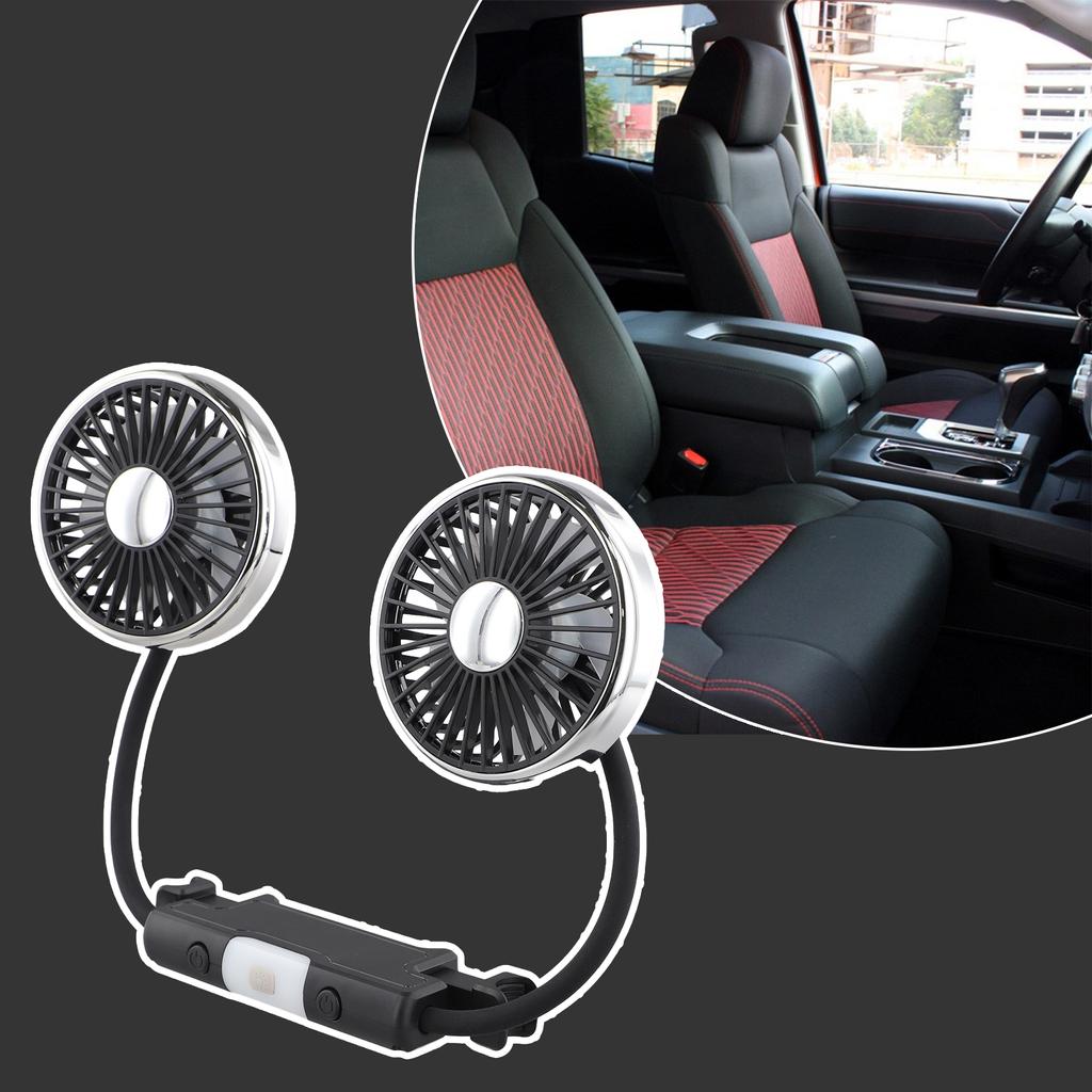 360° Car Fan Magnetic Fan Adjustable Universal Car Rear Auto Cooling Fan Auto Cooling Fan Double Head Small Fan