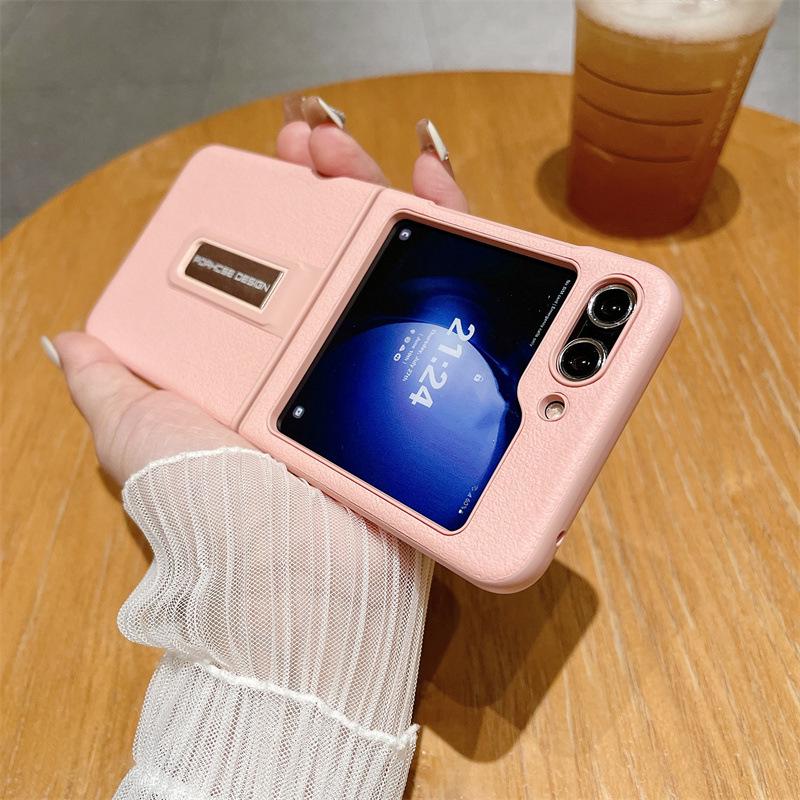 

Шкіряний чохол для Samsung Z Flip5 зі складною кишенею для екрана та підставкою Huawei Pocket