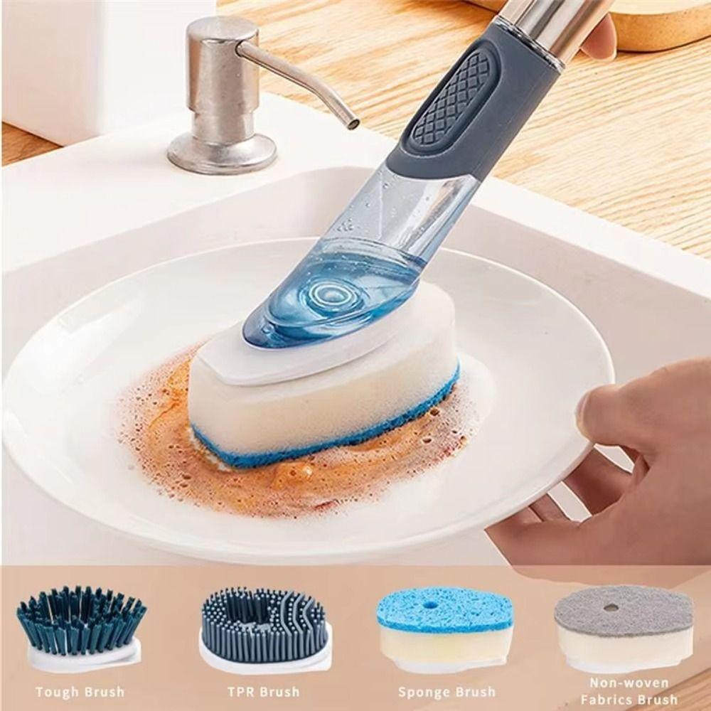 Removable Sponge Dishwashing Brush 3 In 1 Dish Cleaning Brush Household Tools
