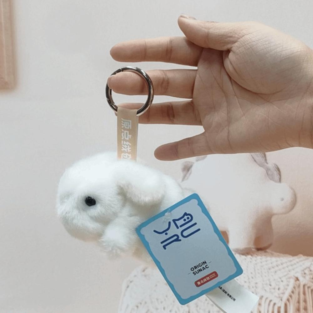 Soft Rabbit Plush Pendants Fluffy Plush Rabbit Doll Pendant  Hanging Ornaments белый