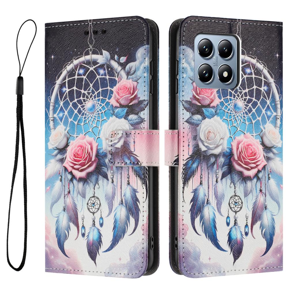 For Xiaomi 15T Wallet Case Pattern Printing PU Leather Phone Cover with Lanyard