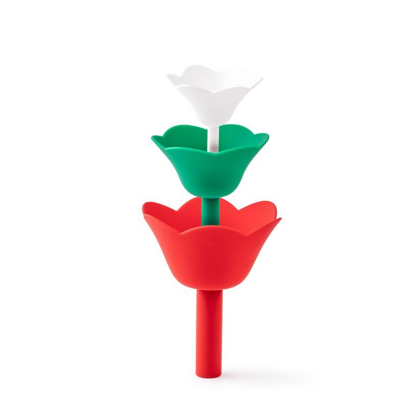 Creative Flower Funnel 3 Piece Set Kitchen Silicone Liquid Pouring Tools for Oil Easy Drip Free Refilling Utensils