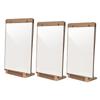 Pacote com 3 Suportes de Placa de Acrílico (8,5 x 11 polegadas) com base de nogueira, expositor de mesa transparente para menus e posters
