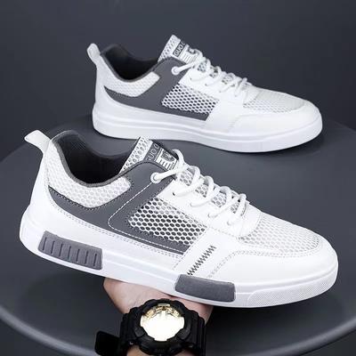 Mode Herrenschuhe Sommer Mesh Atmungsaktiv Walking Sneaker Schuhe für Männer Flach Lässig Sport Mode Skateboardschuhe Vulkanisierter Schuh