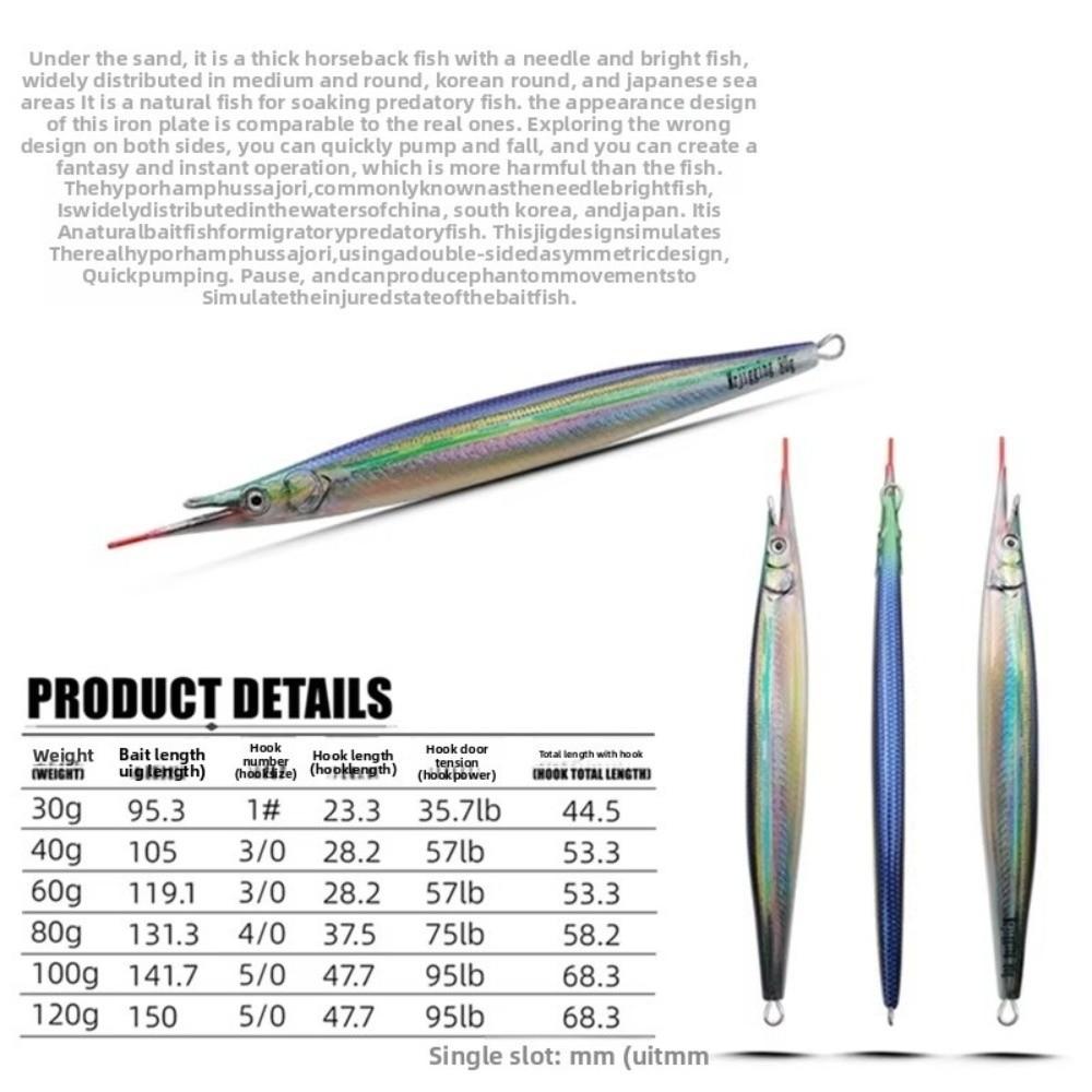 40g-60g Weight Tuna Bait Metal Material Spanish Mackerel Lure  Deep Sea Fishing