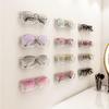 1PC High End Glass Display Cabinet Glasses Storage Box Wall Mounted Perforated Free Sunglasses Storage Rack Sunglass Home Tidying