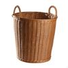 Laundry Hamper Blanket Storage Saving Imitation Rattan Dirty Clothes Basket with Handle for Bedding