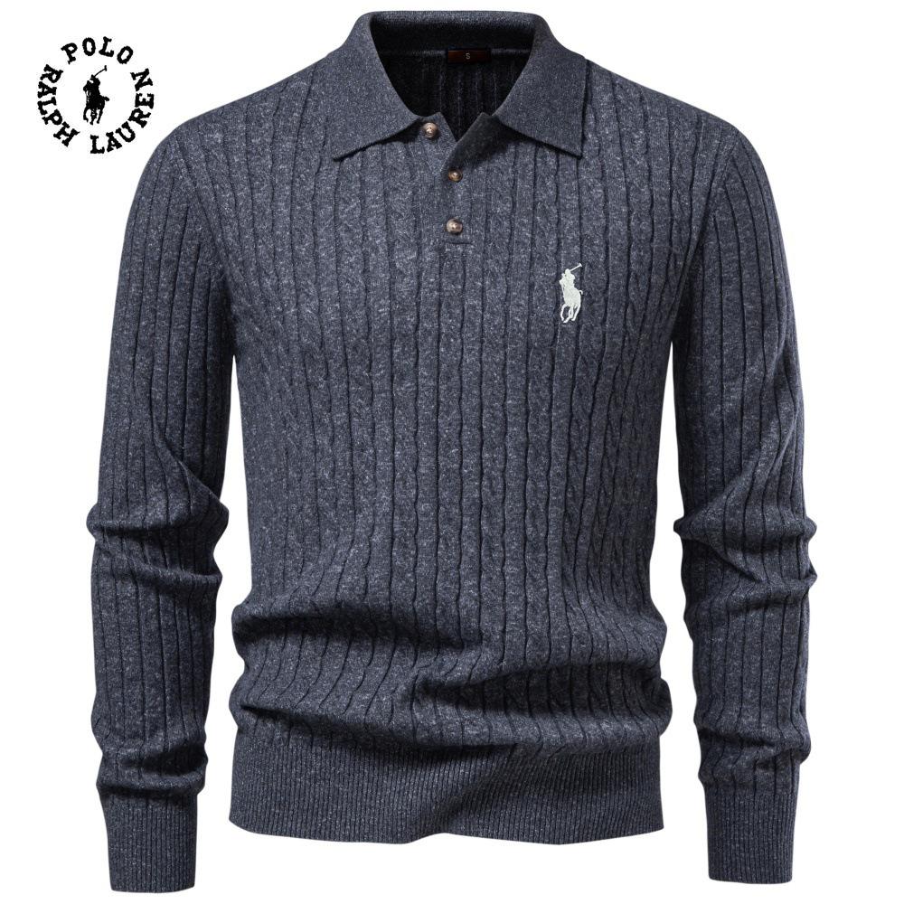 Unisex Polo Ralph Lauren Rudens/Žiemos Siuvinėtas Unisex Vilnonis Ilgomis Rankovėmis Švelnus ir Šiltas Megztinis Verslui ir Laisvalaikiui Unisex Megztinis