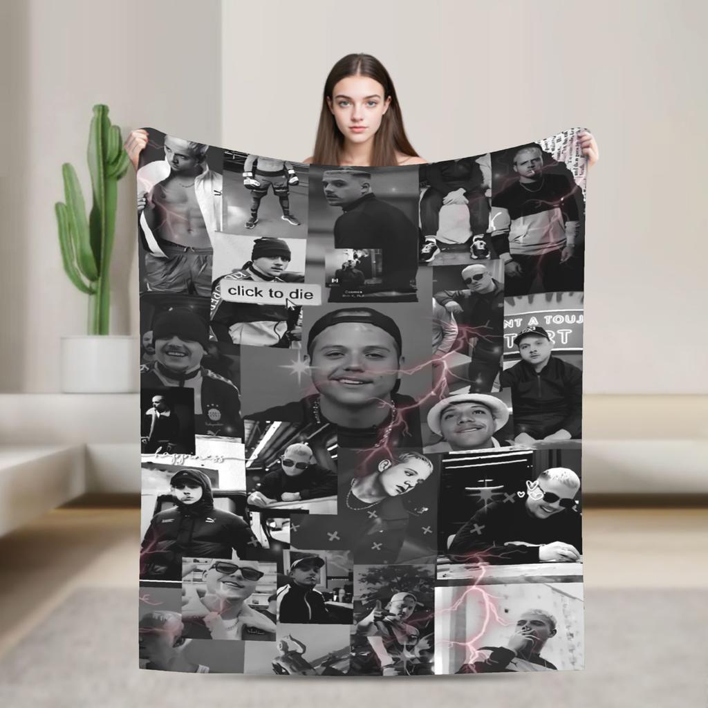 Plk Kpop Music Singer Photo Flannel Blanket Soft Bedding Throws for Couch Chair Travel Office Novelty Bedspread Sofa Bed Cover