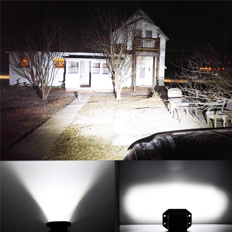 2x 48W Spot Flood Combo LED Work Light Car 4x4 Off-Road Flush Mount Bumper Lamps