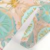 Art Deco Floral Curtain, Vibrant Print, Fade-Resistant, Machine Washable, Retro Bath Decor