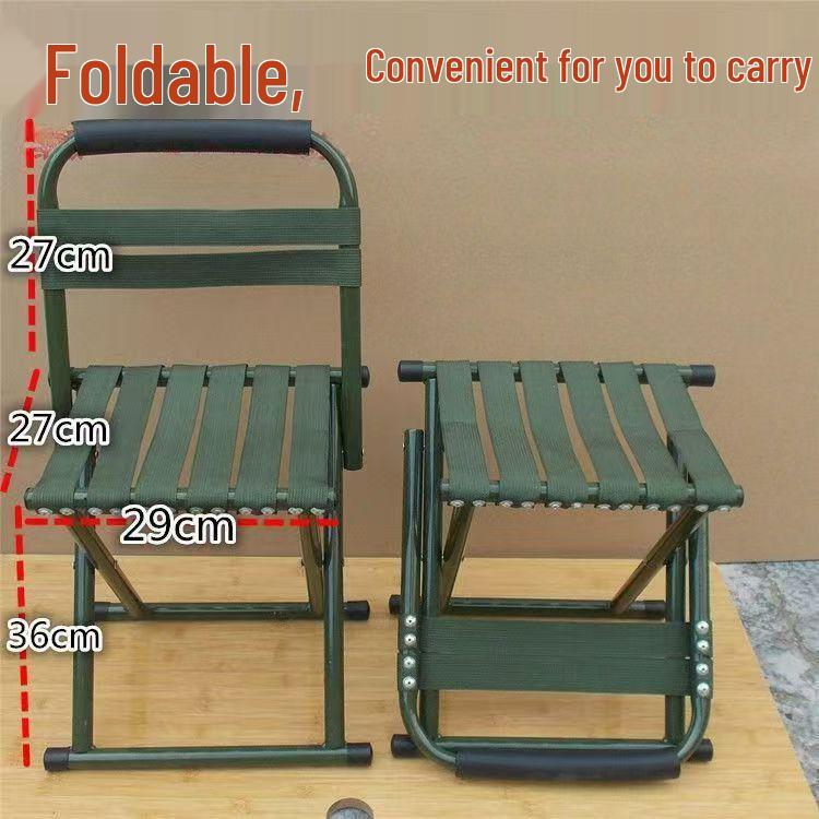 Compact Outdoor Folding Chair with Backrest - Portable for Fishing, Travel, and Street Stalls