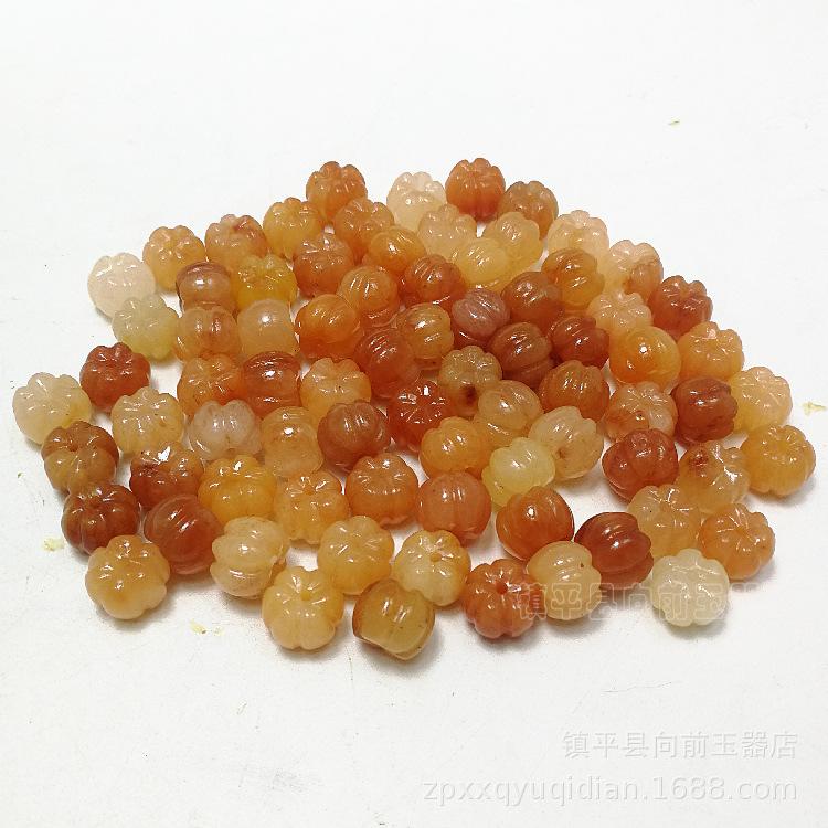 Золотые Шелковые Нефритовые Тыквенные Бусины - Свободные Нефритовые Бусины для DIY Аксессуаров для Украшений