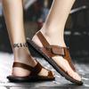 Neue Sommer Männlichen Outdoor-Flip-Flops Männer Bequeme Beiläufige Schuhe Leder Männer Atmungs Strand Schuhe Sandalen Plus Sizegh4