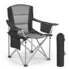 VEVOR Oversized Camping Chairs, 204 Kg Heavy Duty Support, Portable Folding Camp Chairs with Padded Backrest & Armrests