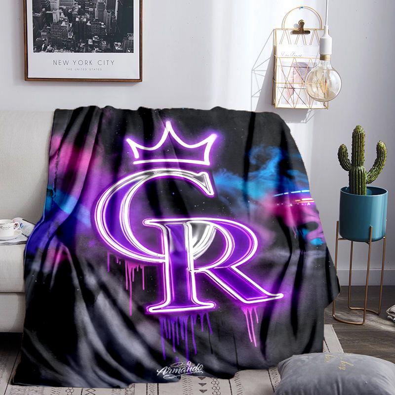 Colorado Baseball Blanket Lightweight Flannel Bedding Blanket Perfect for Travel, Camping, Living Rooms, Offices, Sofas, Fan Christmas gift