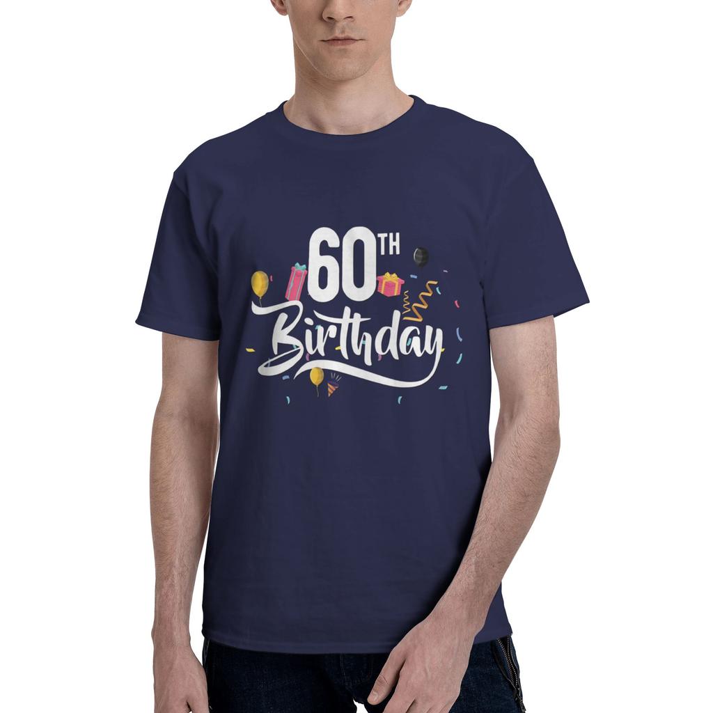 60th birthday Men T Shirt 60 Birthday Vintage Tees Short Sleeve Round Collar Cotton Party Clothing TShirt