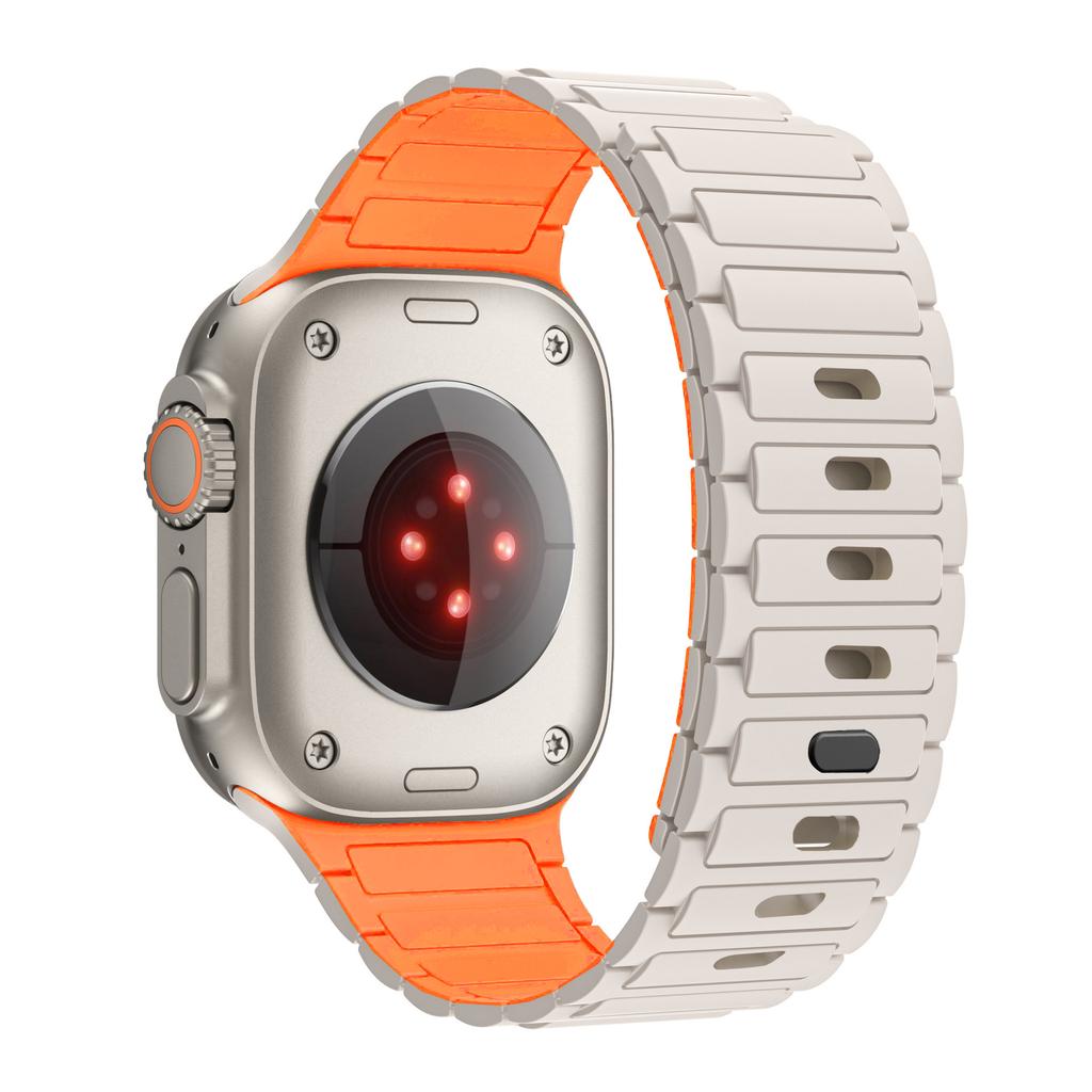 Magnetic Loop For Apple Watch Band 45mm 44mm 40mm 41mm 46mm Silicone Bracelet iWatch Series 10 9 8 7 6 5 se Ultra 2 strap 49mm