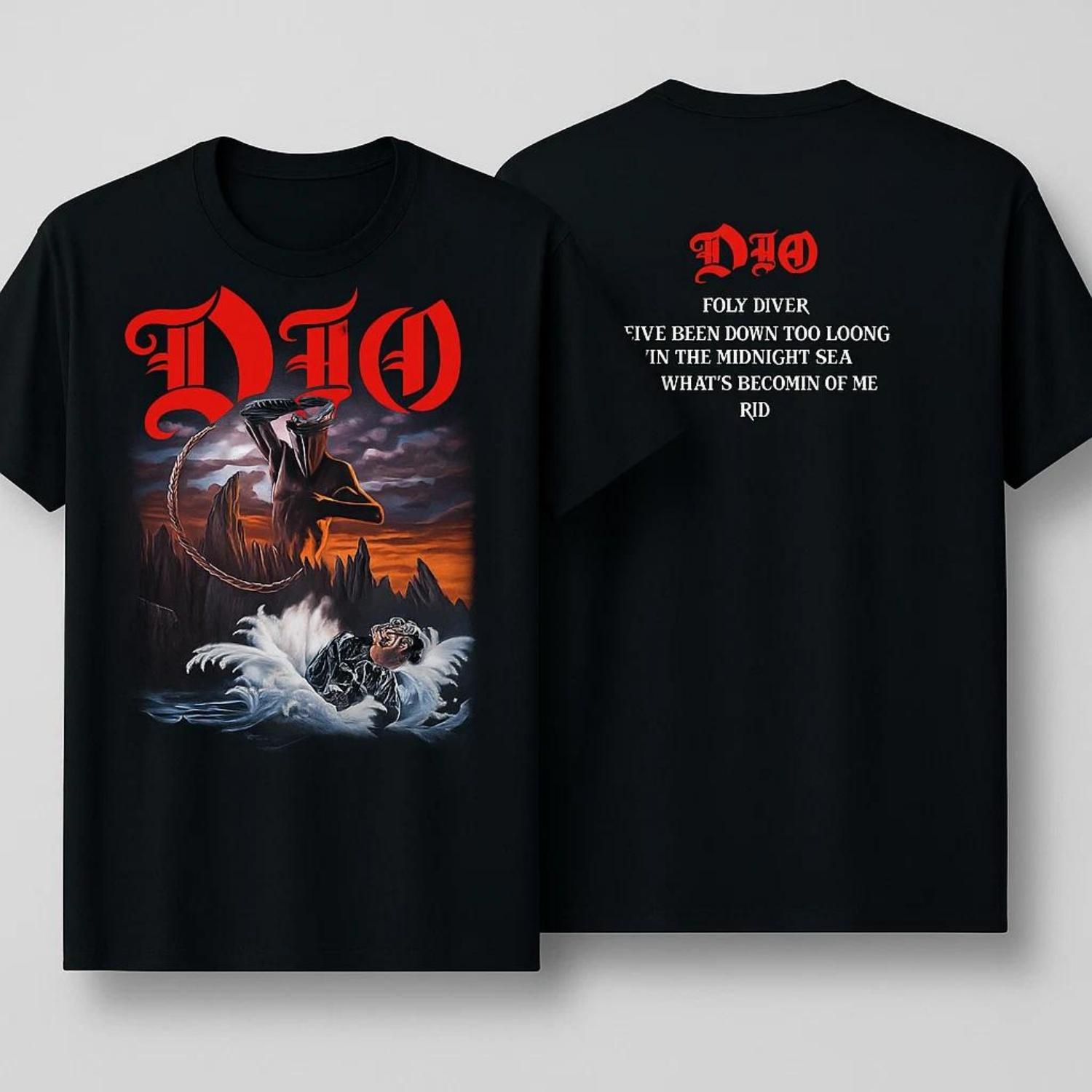 DIO Футболка Holy Diver Винтажная футболка метал-группы Высококачественная Роскошная Унисекс Топ Y2k S