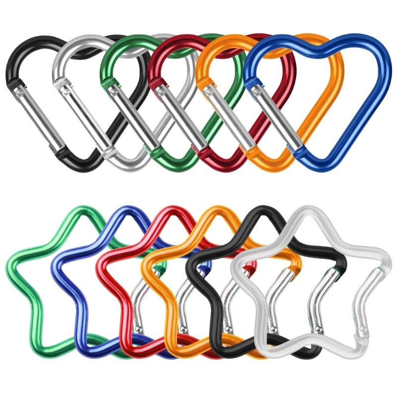 12pcs Carabiner Keychains Multifunctional Carabiner Light weight Carabiner Hook for Key And Leashes 1