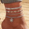 European and American style, unique, retro crystal thorn and heart anklet4New women's versatile beach anklet set